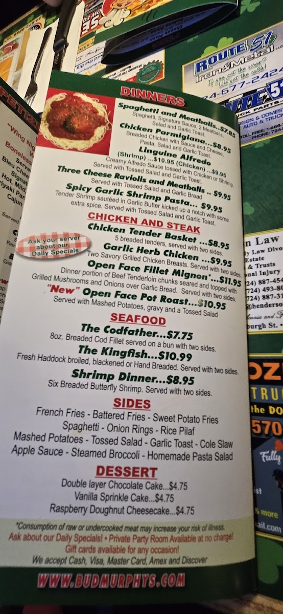Bud Murphy's Menu - Image 5